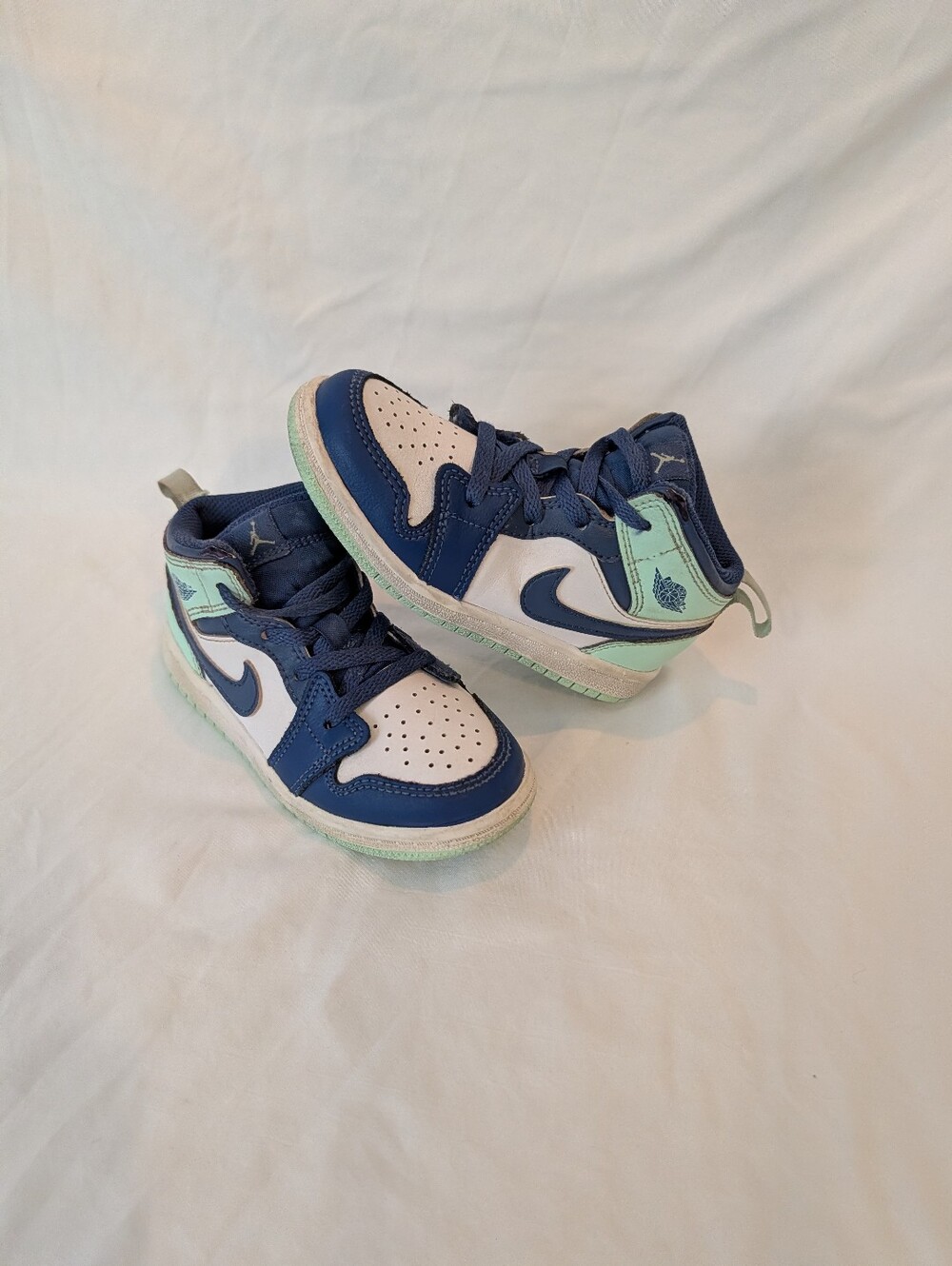NIKE AIR JORDAN MID TD "BLUE/MINT" SNEAKERS, 9C Child
